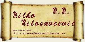 Milko Milosavčević vizit kartica